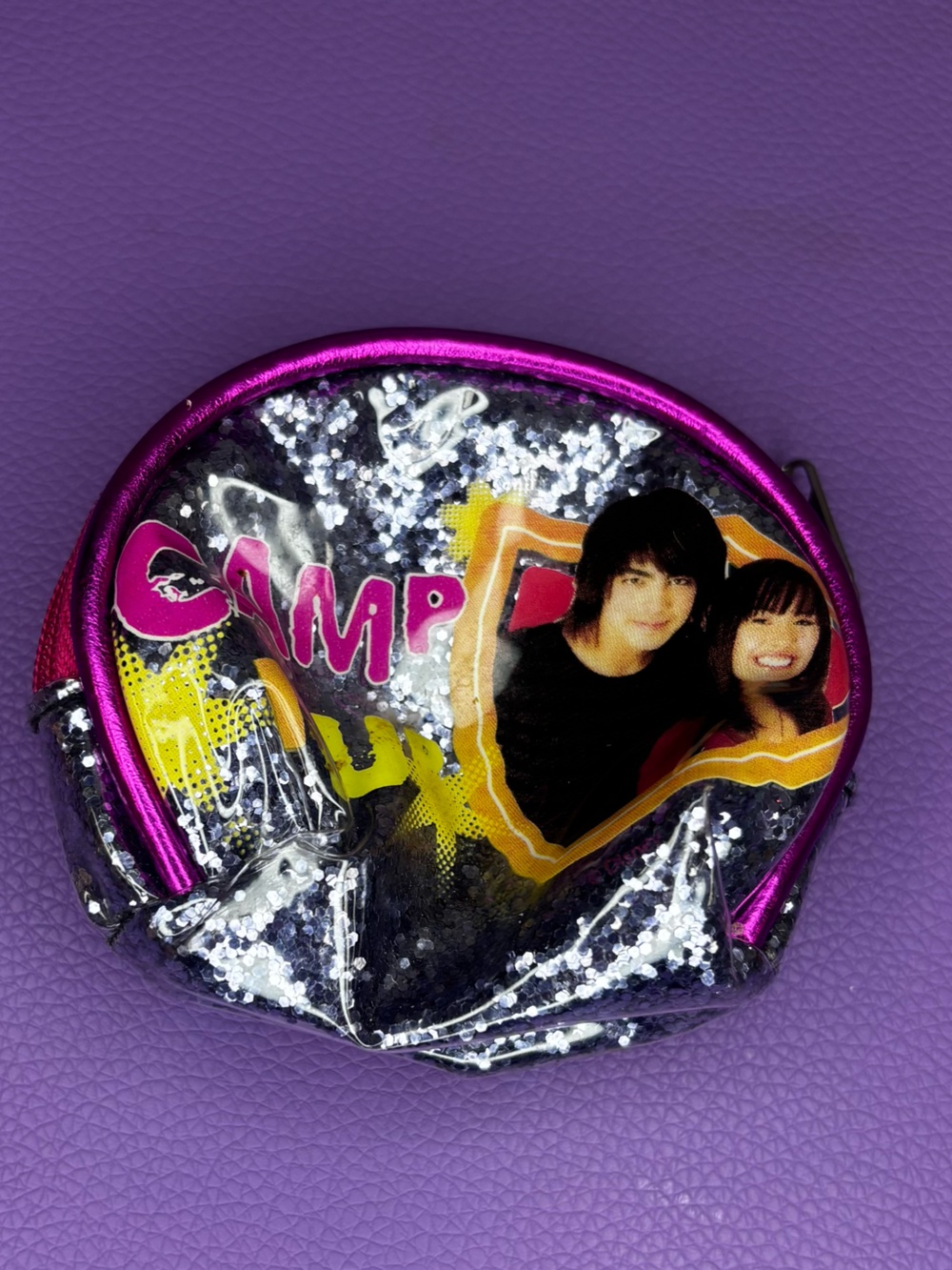 Disney Channel Camp Rock Vintage Sequin Round Coin Pouch